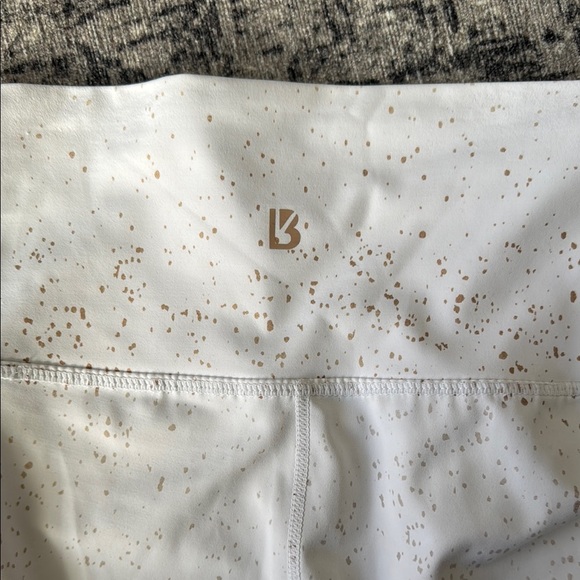 BuffBunny Womens High Rise Rose Gold Speckled Leggings White Sz S - Picture 4 of 6